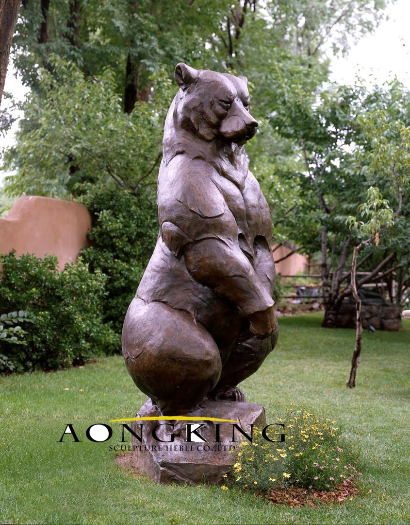 Stand bronze bear statue