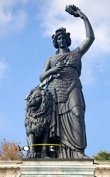 Statue of god and lion
