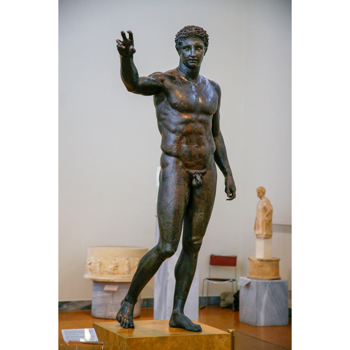 Western naked man bronze statue