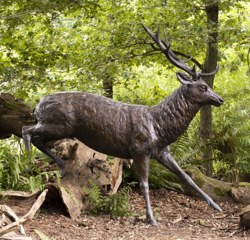 life-size deer sculpture