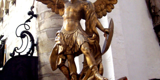 Archangel michael bronze sculpture