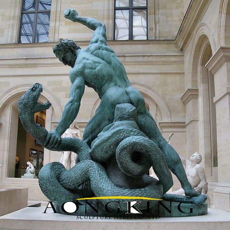 Bronze Hercules War Serpent Sculpture 2