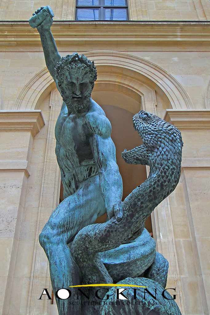 Bronze Hercules War Serpent Sculpture 3
