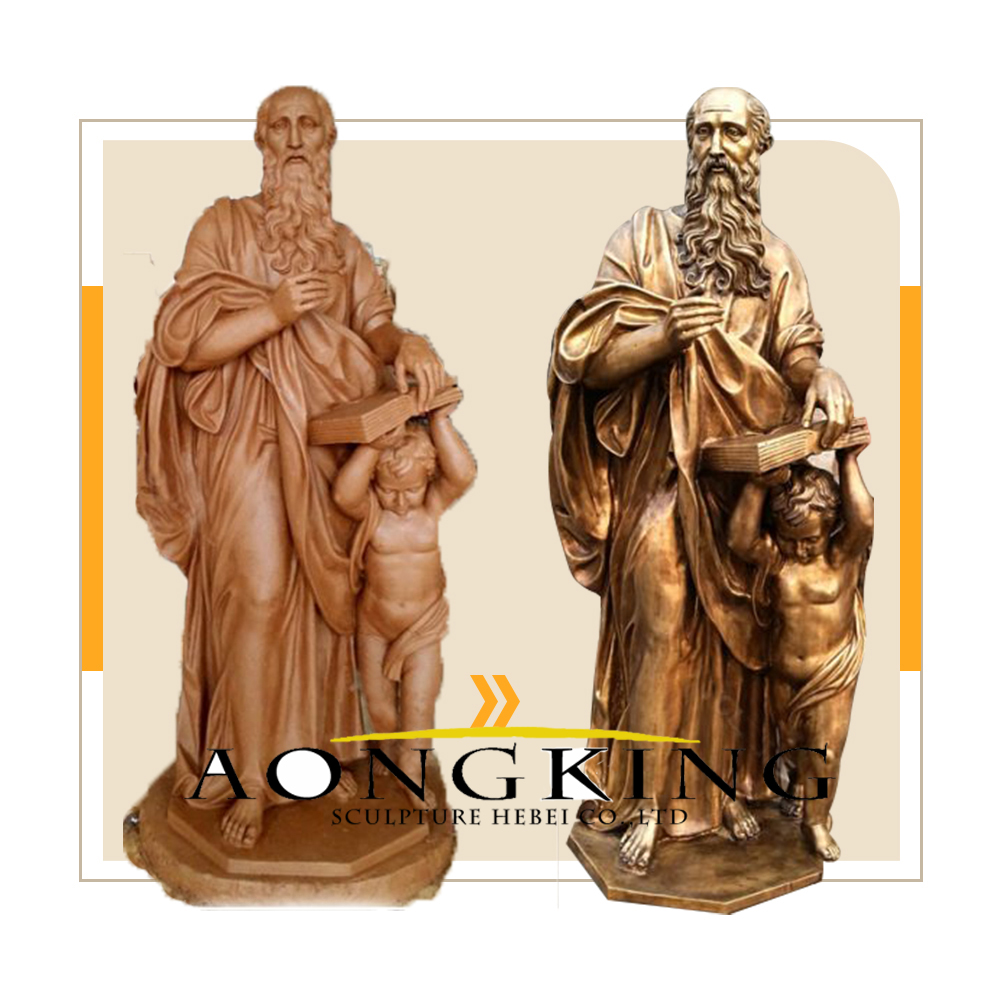 Bronze saint figure statue