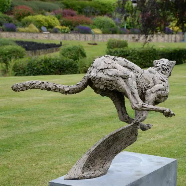 Cheetah bronze sculpture