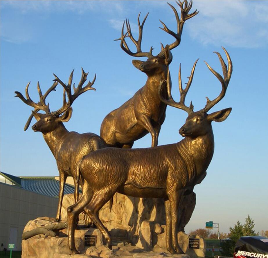 large size brass Deer sculpture