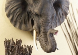 Hanging wall elephant head