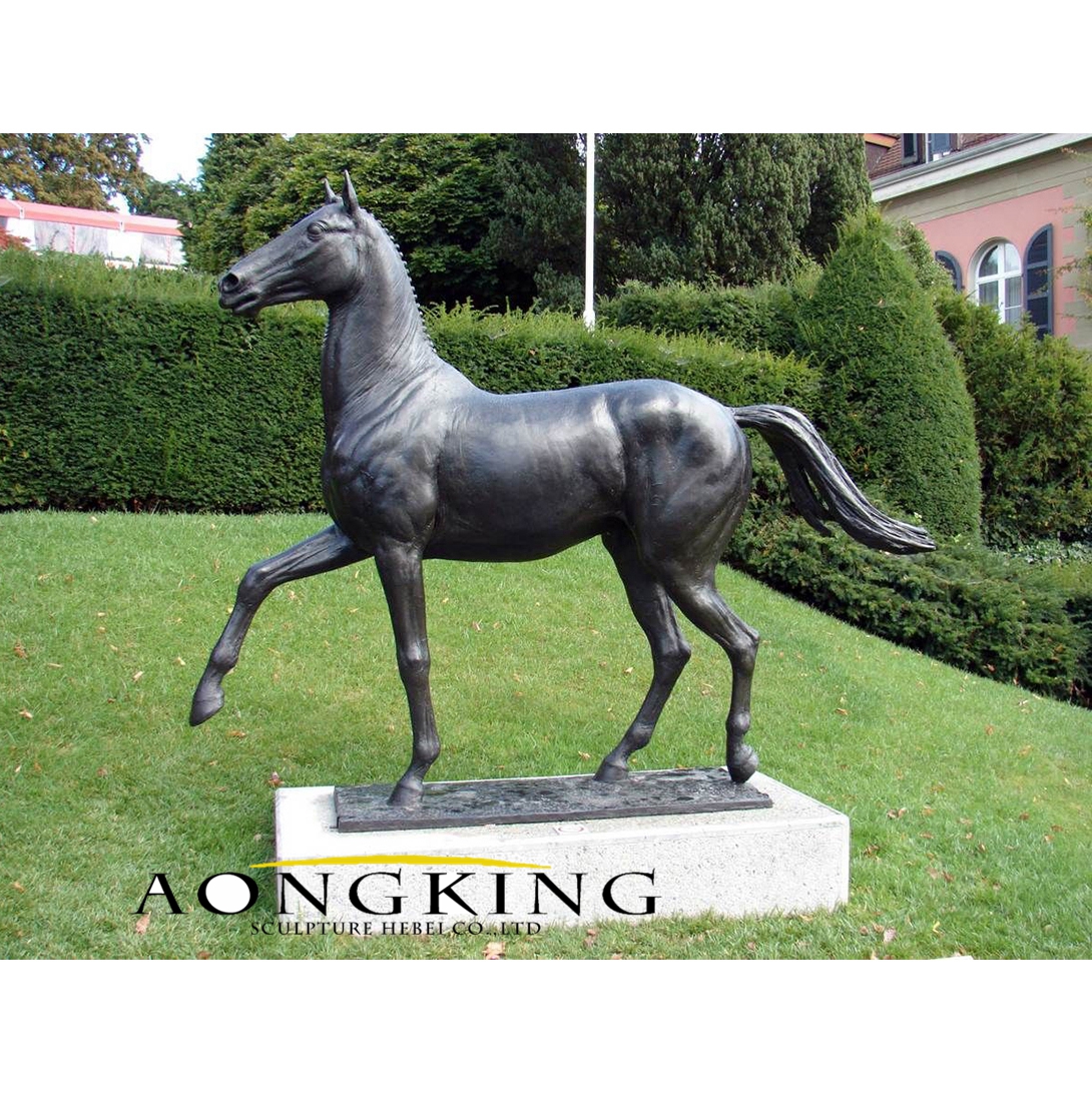 Antique bronze black horse statue