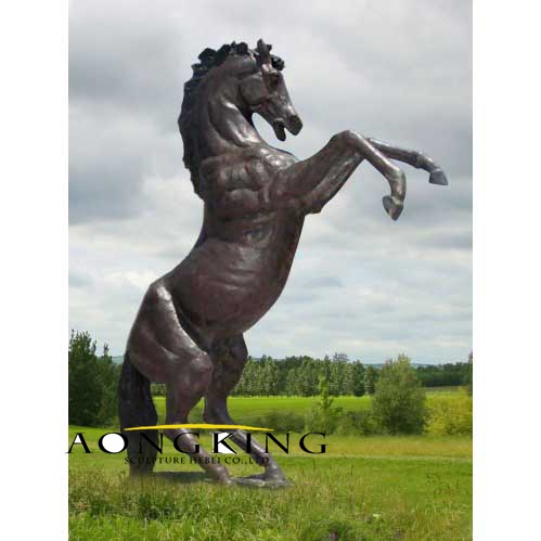 Bronze color standing horse statue
