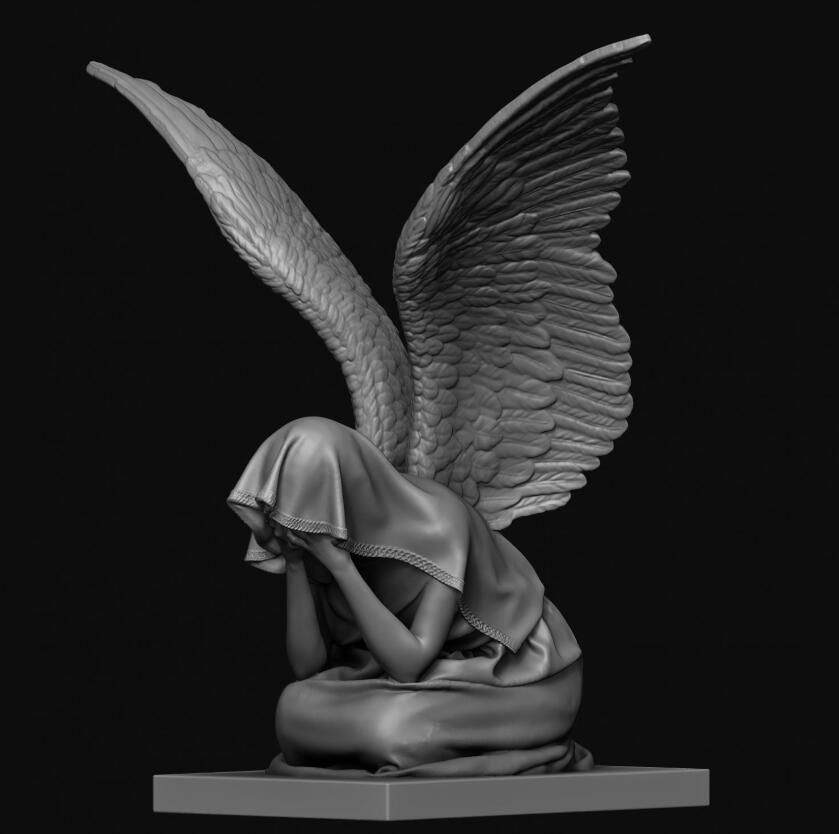 Large weeping angel sculpture