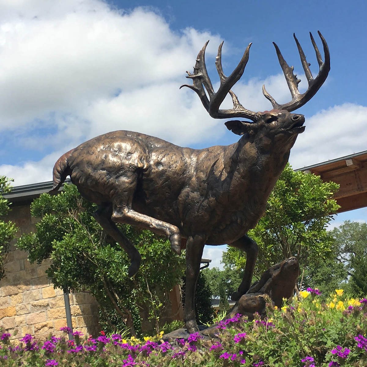 Life size bronze deer statue