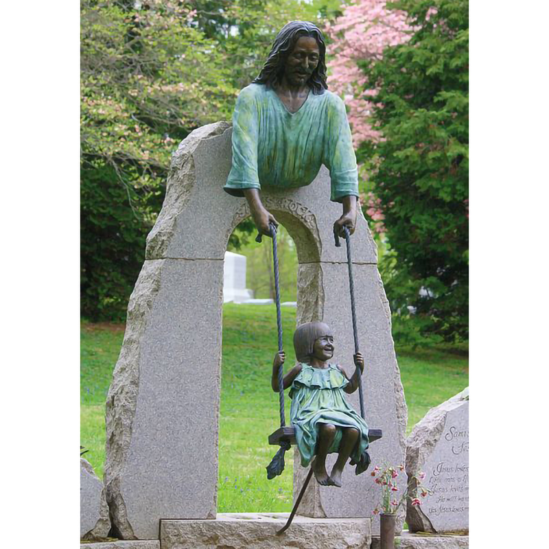 Bronze Jesus swinging 