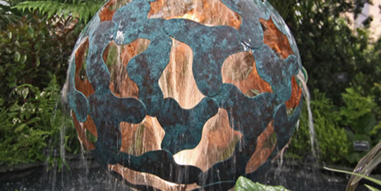 Modern garden bronze sphere
