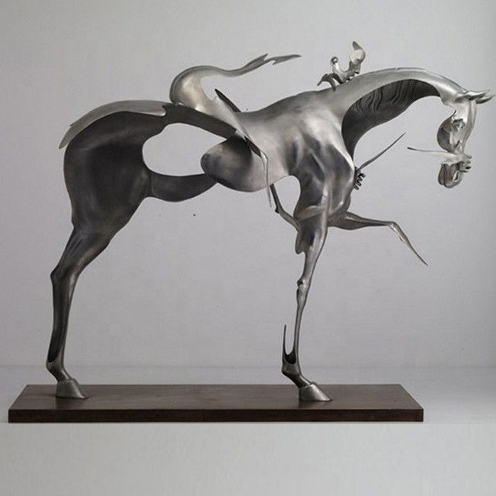 Abstract riding horse sculpture