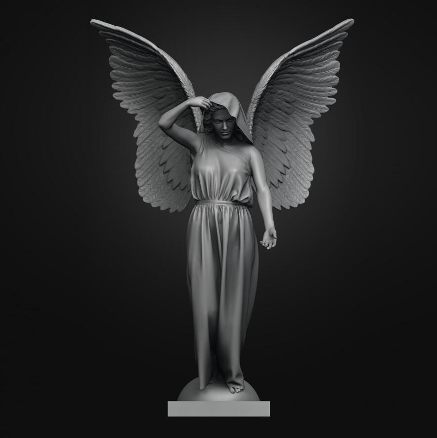 Outdoor angel bronze statue