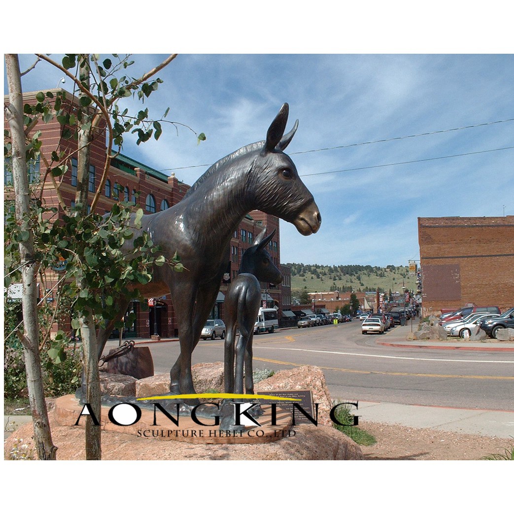Standing donkey bronze