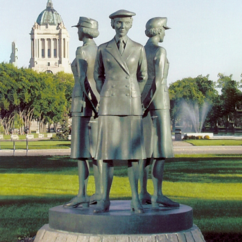 Women service memorial bronze sculpture