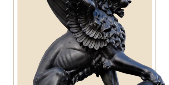 bronze statue of winged lions