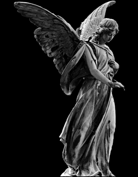 standing Metal angel art statue
