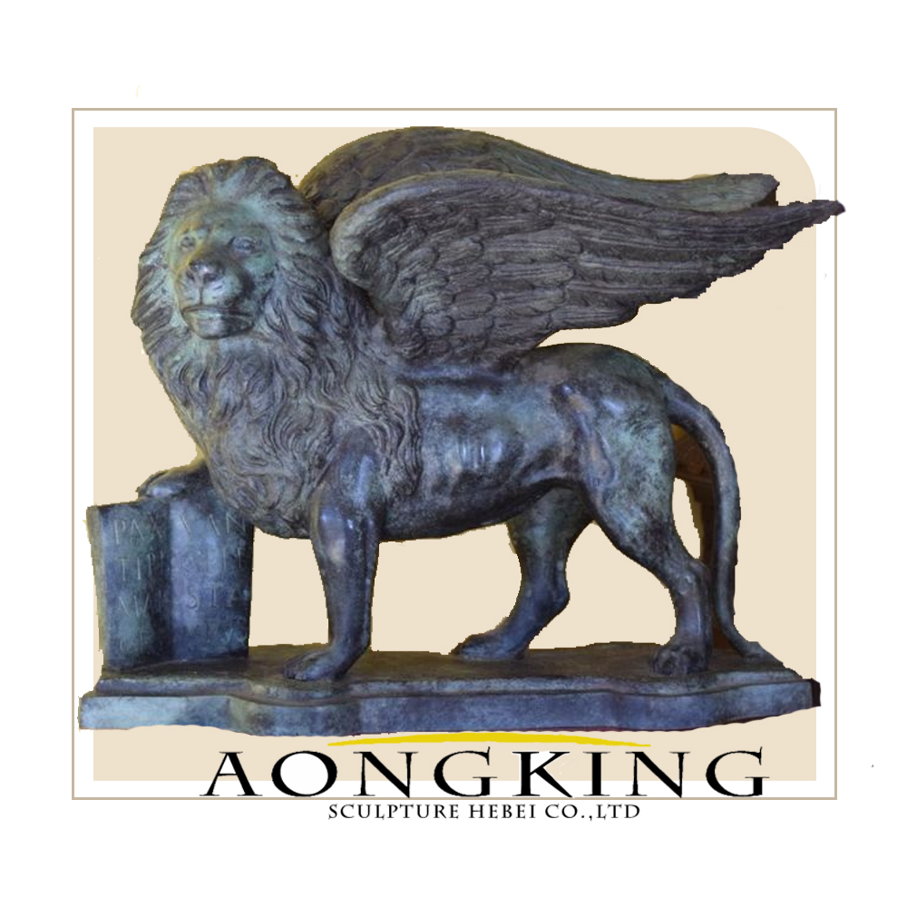 winged bronze lion