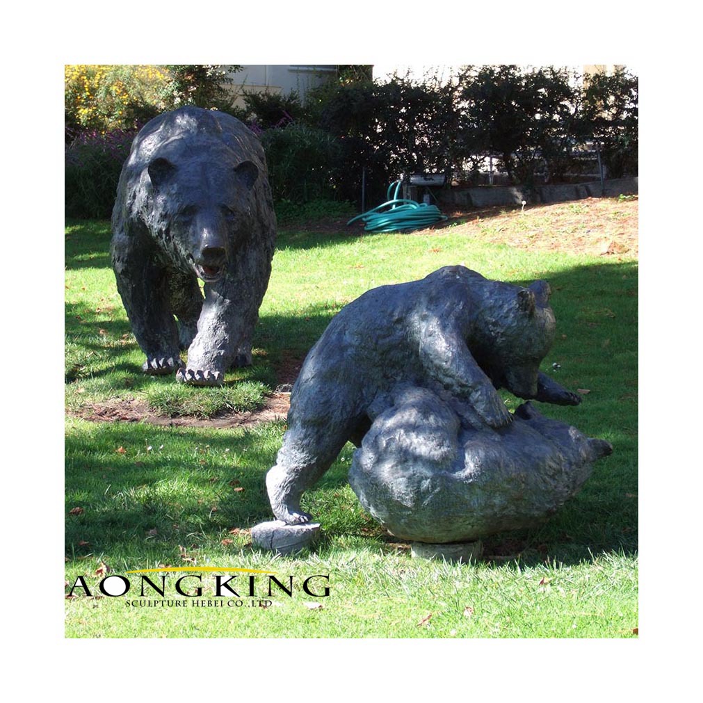 Bronze bear statues