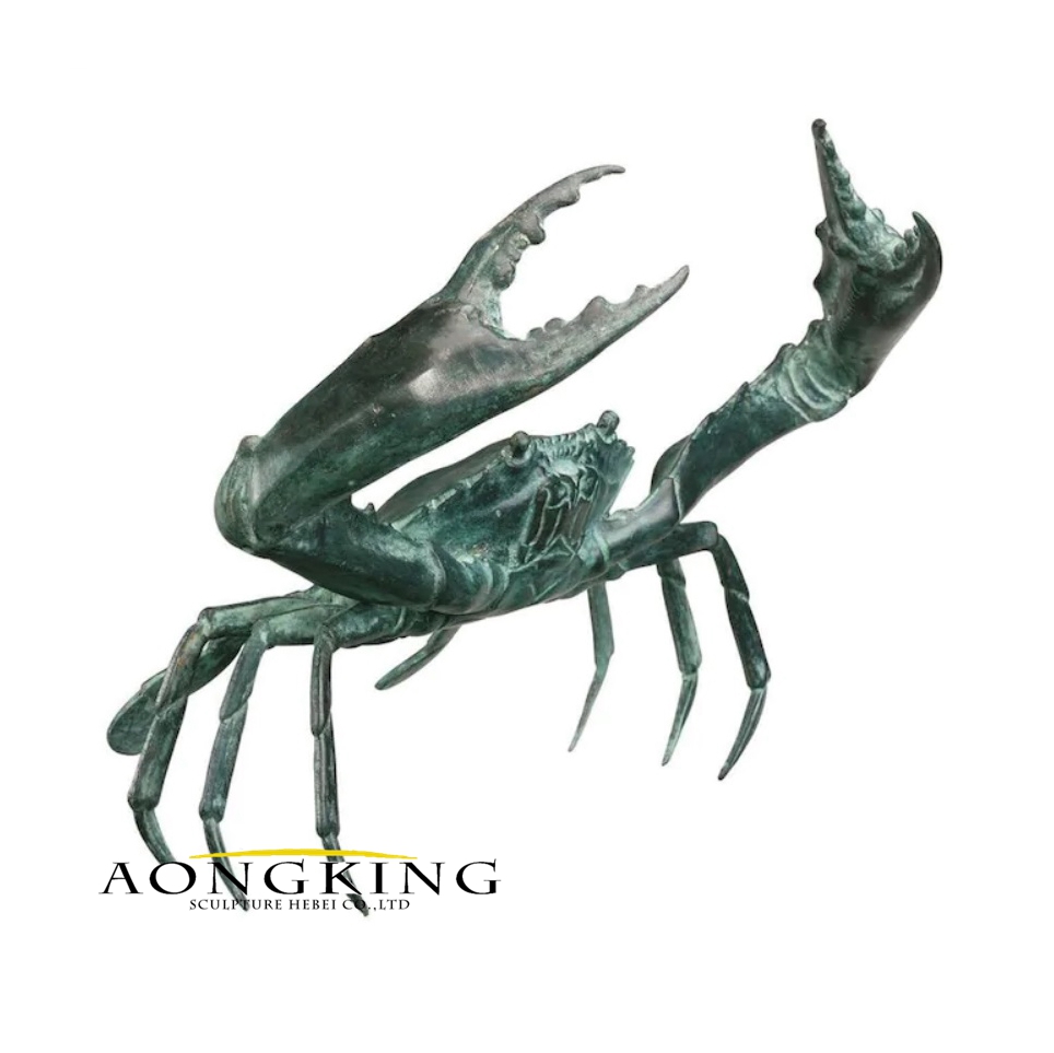 Bronze crab sculpture
