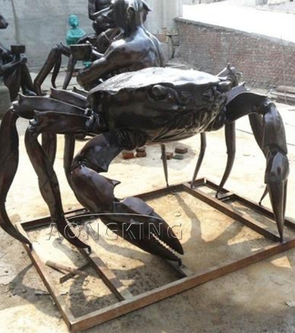 Bronze crab statue