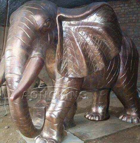 Bronze elephant sculpture