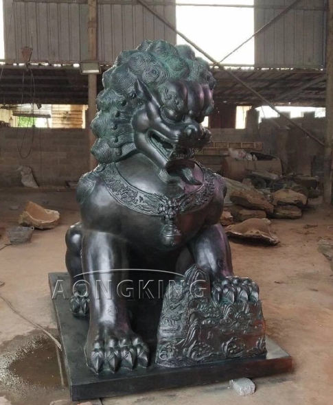 Bronze foo dog statue