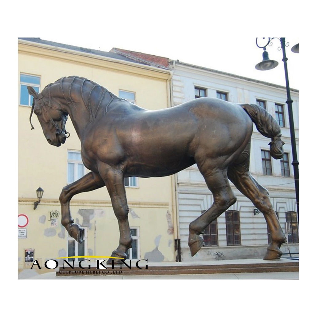 Bronze running horse sculpture