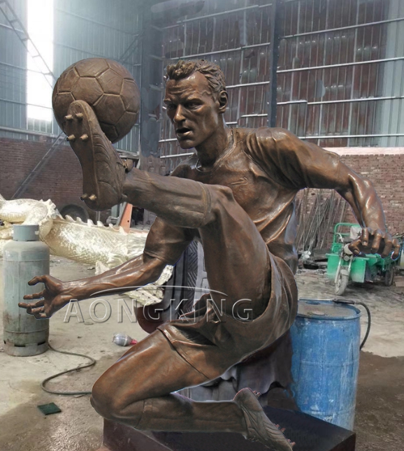Football athletes sculpture life size bronze
