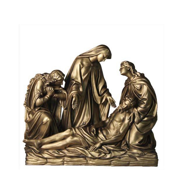 Jesus is removed from cross statue bronze