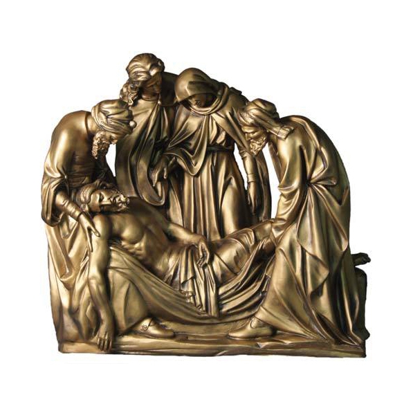 Jesus is buried bronze sculpture