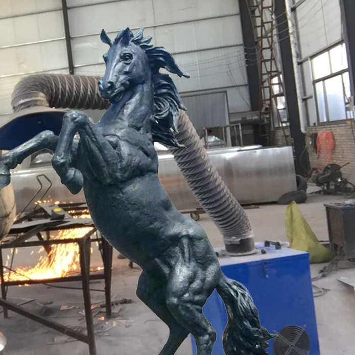 Jumping horse sculpture