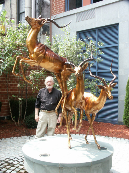 Landscape deer sculpture