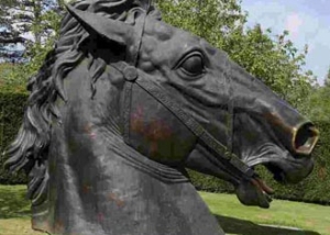 Large size horse head bronze