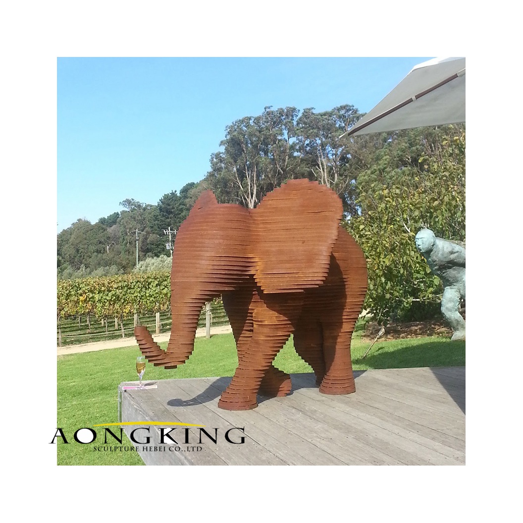 Rusting elephant sculpture