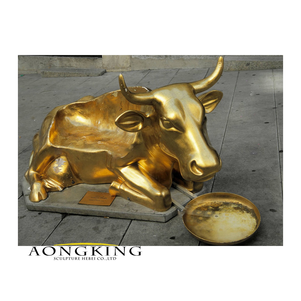 Switzerland genve golden cow statue