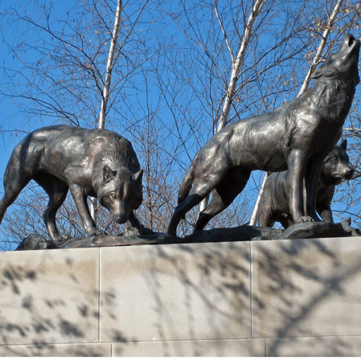Modern Art Decor Custom Statue of Bronze Running Wolf - metal