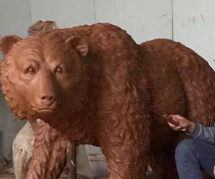 life-size bear bronze sculpture