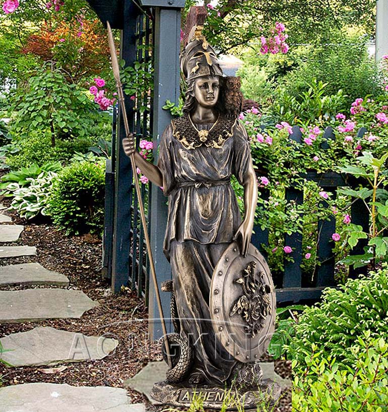 Athena Standing with Shield Bronze Statue