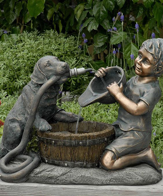 Child and Dog Fountain