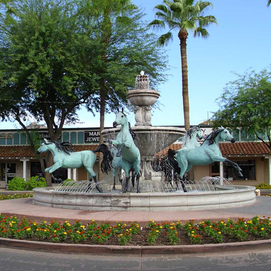Garden Bronze Horse Fountain