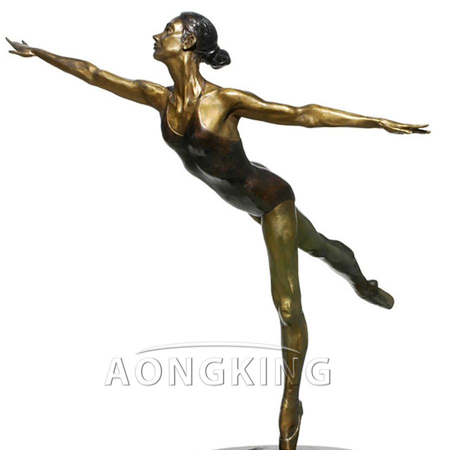 Bronze ballet dancer statue