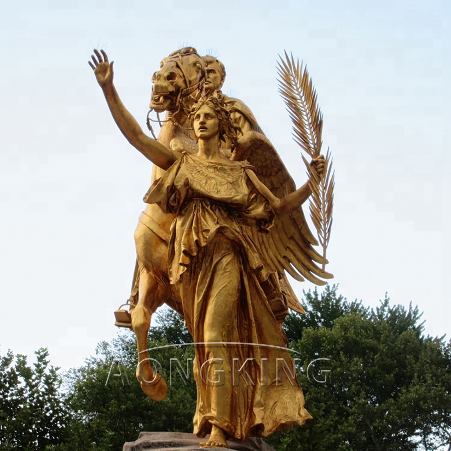 Angel golden bronze statue