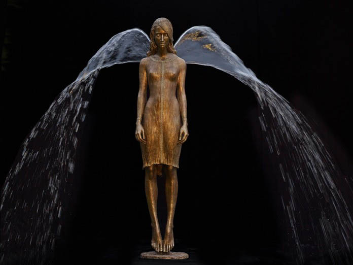 bronze outdoor fountain angel