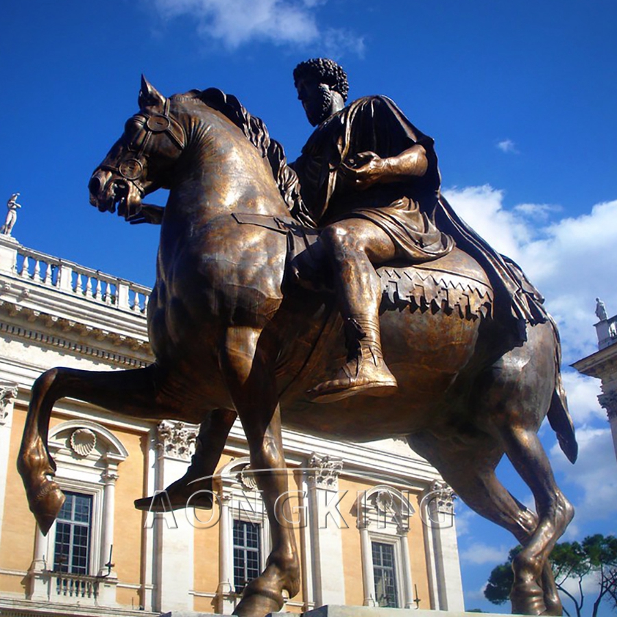 Riding horse sculpture bronze