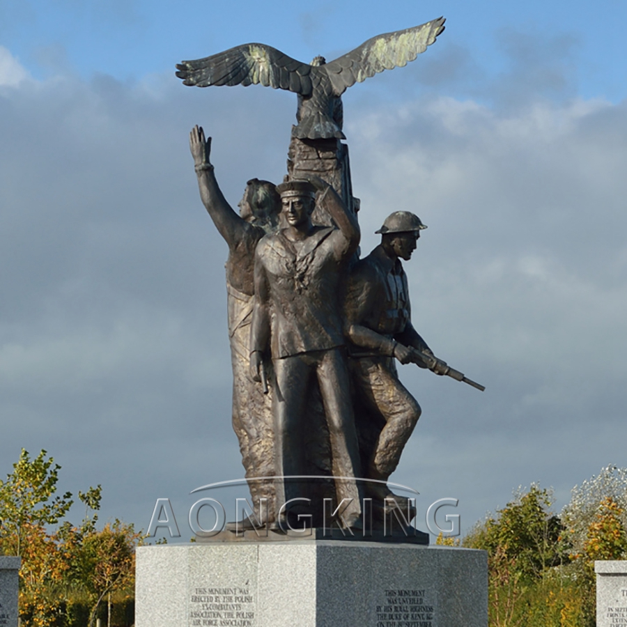 Bronze soldier sculptures