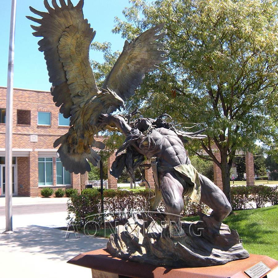 Muscular man bronze statue