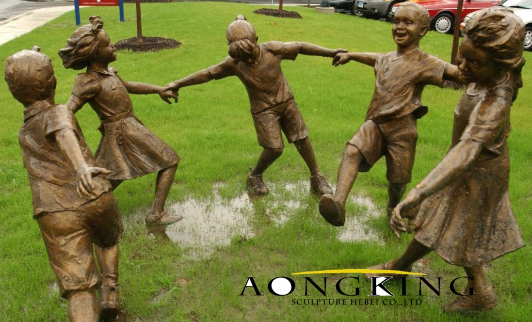 Aongking finished circle children bronze statue